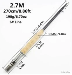 Canne à Mouche Télescopique 2.70m .......Livraison Offerte