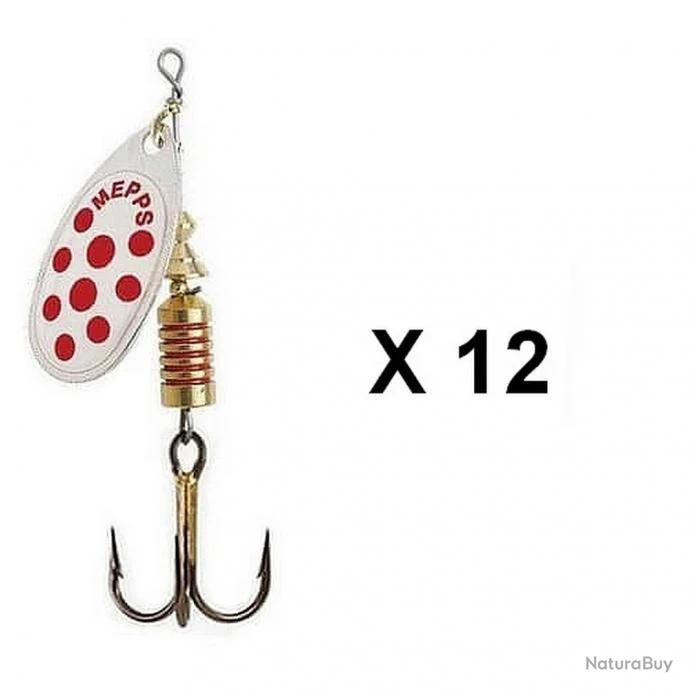 Mepps - Cuiller Mepps Aglia Toutes Couleurs Par 12 3 ARGENT POINTS ROUGE 1 Mepps - Cuiller Mepps Aglia Toutes Couleurs Par 12 3 ARGENT POINTS ROUGE