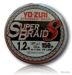 TRESSE YO-ZURI SUPERBRAID 8X 1.2 ARGENT 150M