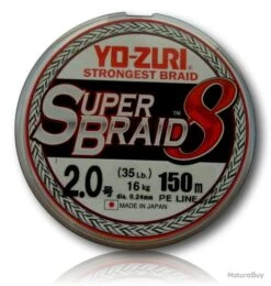 TRESSE YO-ZURI SUPERBRAID 8X 2.0 ARGENT 150M
