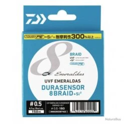 Tresse 150 M Emeraldas Durasensor 8 Braid +SI2 Daiwa Ø 0.10 Mm / PE # 0.8 / 6.8 Kg / 15 Lb