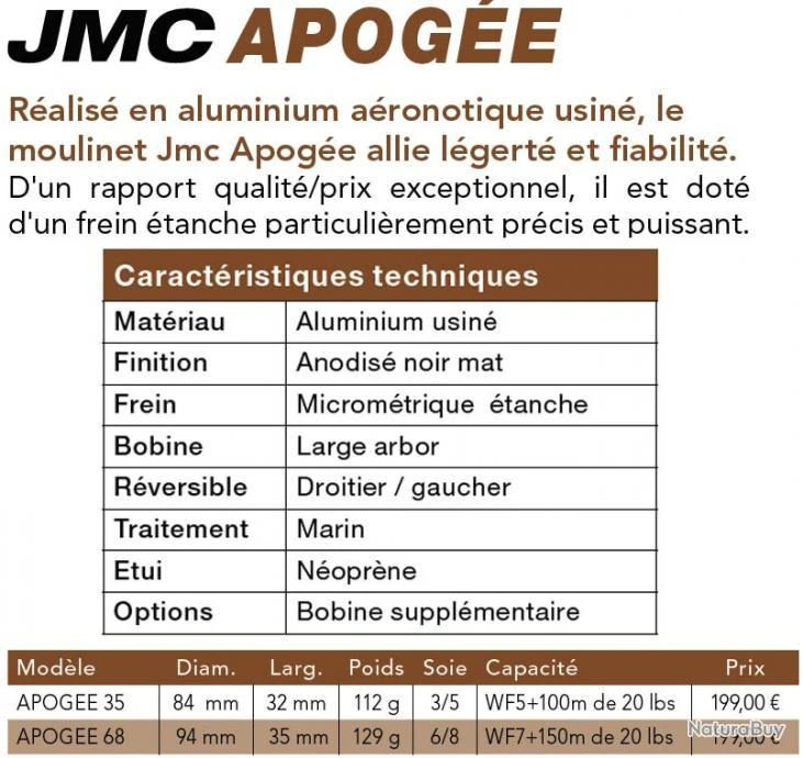 Apogee 68 Soie 6/8 Moulinet Mouche JMC 2 Apogee 68 Soie 6/8 Moulinet Mouche JMC – Image 2