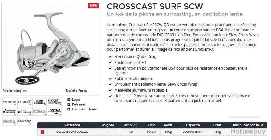 Crosscast Surf 20 45 SCW 5000 C QD Moulinet Surf Daiwa 2 Crosscast Surf 20 45 SCW 5000 C QD Moulinet Surf Daiwa – Image 2