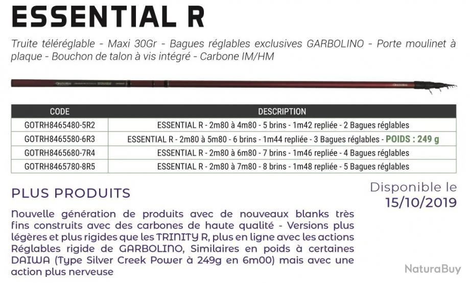 Essential R 5m80 Max 30 G Canne Truite Téleréglable Garbolino 2 Essential R 5m80 Max 30 G Canne Truite Téleréglable Garbolino – Image 2