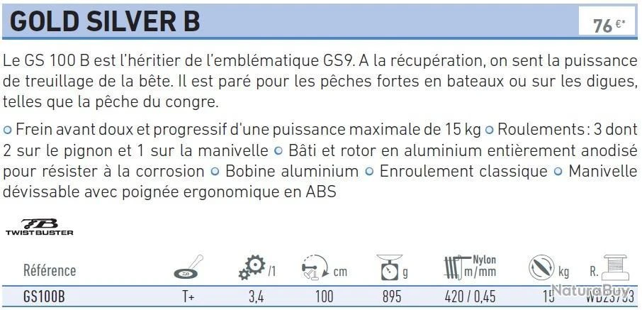 Gold Silver 100 B Moulinet Daiwa 2 Gold Silver 100 B Moulinet Daiwa – Image 2