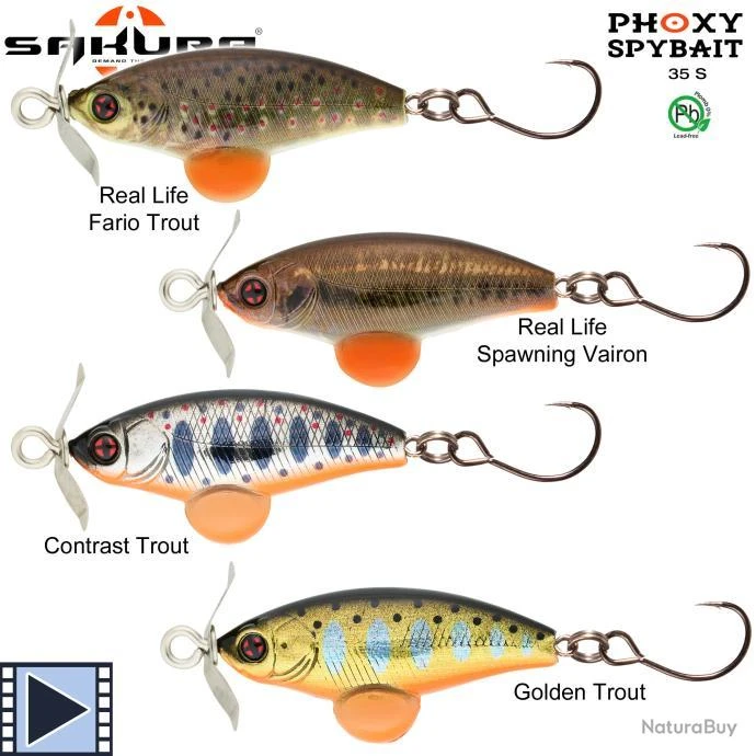 Leurre Sakura Phoxy Spybait 35 S 35mm 4.4g Real Life Fario Trout 2 Leurre Sakura Phoxy Spybait 35 S 35mm 4.4g Real Life Fario Trout – Image 2