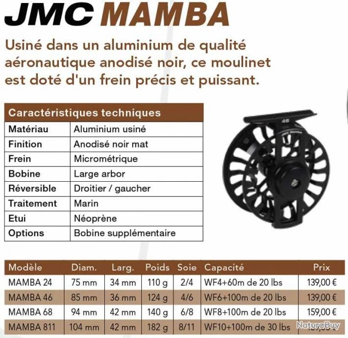 Mamba 68 Soie 7/9 Moulinet Mouche JMC 2 Mamba 68 Soie 7/9 Moulinet Mouche JMC – Image 2
