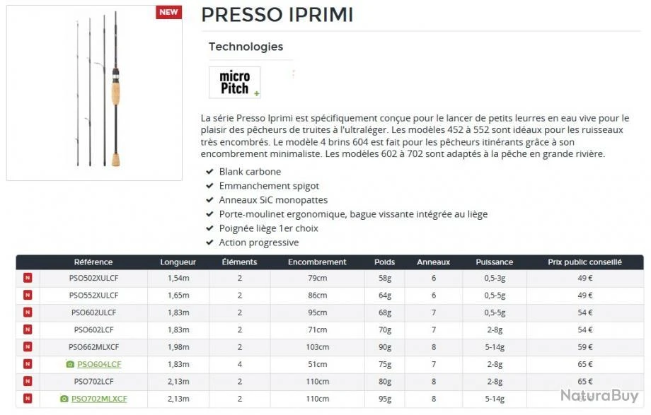 Presso Iprimi 1.83 M 0.5-5 G 602 UL Canne Lancer UL Daiwa 2 Presso Iprimi 1.83 M 0.5-5 G 602 UL Canne Lancer UL Daiwa – Image 2