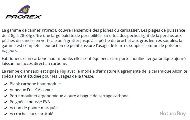 Prorex E 1.98 M 2-8 G 662 ULXS Light Gamme I Canne Spinning Prorex Daiwa 2 Prorex E 1.98 M 2-8 G 662 ULXS Light Gamme I Canne Spinning Prorex Daiwa – Image 2