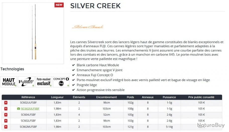 Silvercreek 1.83 M 1-5 G 602 ULFS Canne Lancer UL Daiwa 2 Silvercreek 1.83 M 1-5 G 602 ULFS Canne Lancer UL Daiwa – Image 2
