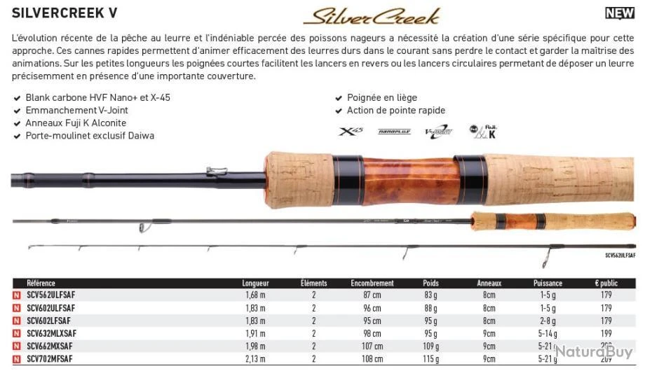 Silvercreek V 1.68 M 1-5 G 562 UL Canne Lancer UL Daiwa 2 Silvercreek V 1.68 M 1-5 G 562 UL Canne Lancer UL Daiwa – Image 2