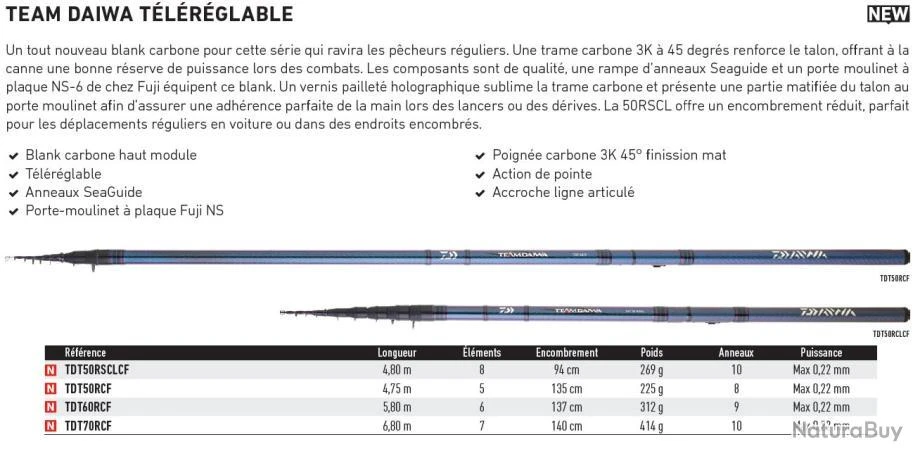 Team Daiwa 4.80 M 50 RSCL CF Canne Téléréglable Daiwa 2 Team Daiwa 4.80 M 50 RSCL CF Canne Téléréglable Daiwa – Image 2