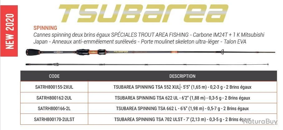 Tsubarea 2.23 M 0.3-5 G TSA 762 ULST Canne Spinning Sakura 2 Tsubarea 2.23 M 0.3-5 G TSA 762 ULST Canne Spinning Sakura – Image 2