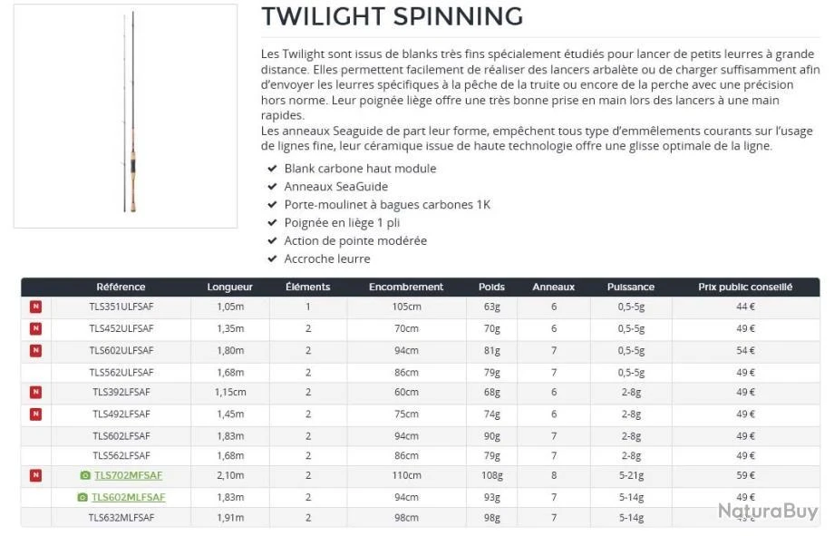 Twilight 1.68 M 2-8 G 562 L Canne Spinning Truite Daiwa 2 Twilight 1.68 M 2-8 G 562 L Canne Spinning Truite Daiwa – Image 2