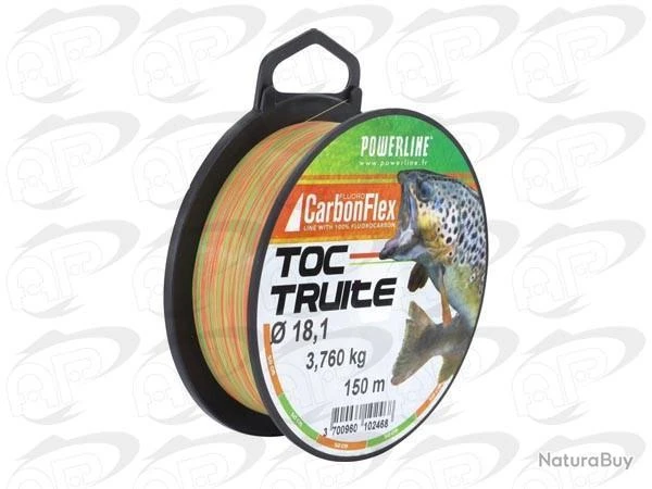 Fluorocarbone Powerline Carbonflex Toc Truite Jaune Rouge 0,148mm 150m 2,5kg 1 Fluorocarbone Powerline Carbonflex Toc Truite Jaune Rouge 0,148mm 150m 2,5kg