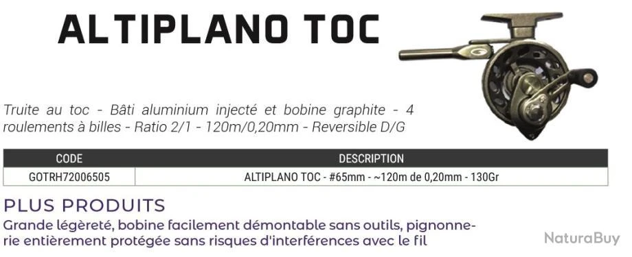 Altiplano Toc 65 Mm Moulinet Toc Garbolino 2 Altiplano Toc 65 Mm Moulinet Toc Garbolino – Image 2