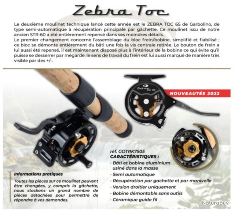 Zebra Toc 65 Moulinet Truite Au Toc Garbolino 2 Zebra Toc 65 Moulinet Truite Au Toc Garbolino â Image 2