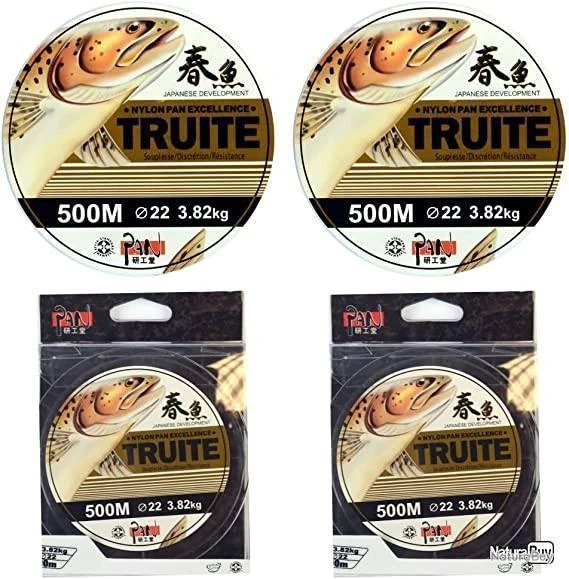 Pan Nylon Excellence Truite Bobine Fil 500m (Pack De 2) 0.18mm 2.60kg 1 Pan Nylon Excellence Truite Bobine Fil 500m (Pack De 2) 0.18mm 2.60kg